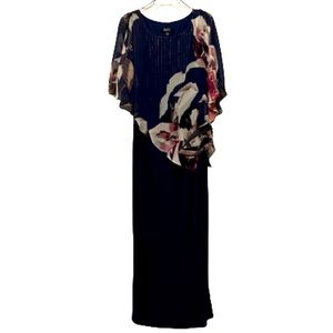 Elegant Ignite Evenings Gown with Asymmetrical Overlay